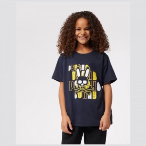 Tees Psycho Bunny Krome Graphic Tee Niños Azul Marino | AD4672983