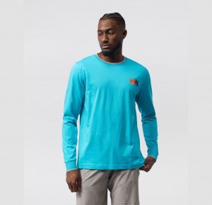 Tees Psycho Bunny Lafayette Crew Neck Long Sleeve Hombre 446 Placid Sea | WX7498516