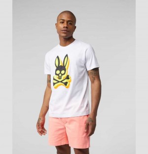 Tees Psycho Bunny Lamport Graphic Tee Hombre Blancos | MI4967382