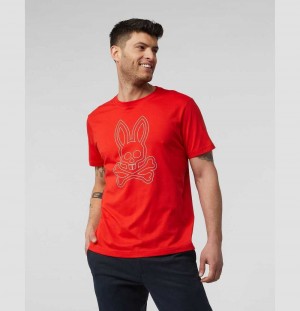 Tees Psycho Bunny Larkin Big Bunny Tee Hombre Rojos | CD6175498
