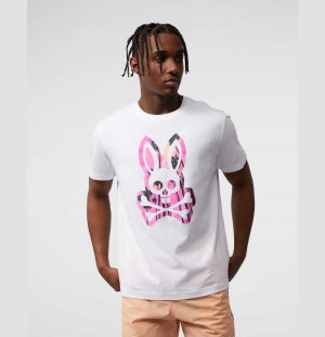 Tees Psycho Bunny Leeson Graphic Tee Hombre Blancos | FU5973401