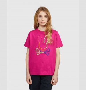 Tees Psycho Bunny Leo Bunny Tee Niños 656 Magenta Storm | DW1703284