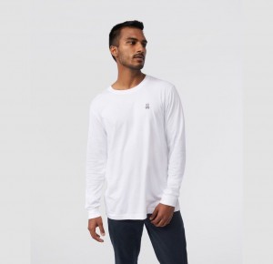 Tees Psycho Bunny Long Sleeve Classic Crew Neck Hombre Blancos | OT9107243