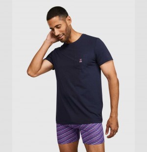Tees Psycho Bunny Lounge Crew Neck Tee Hombre Azul Marino Azules | GD4716038