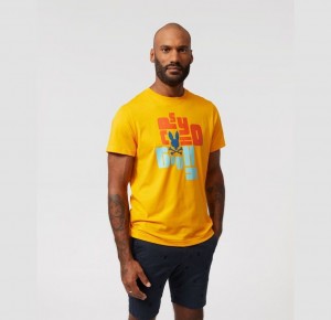 Tees Psycho Bunny Lyons Flocking Graphic Hombre 815 Saffron | HF9503241
