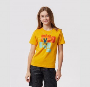 Tees Psycho Bunny Lyons Flocking Graphic Niños 815 Saffron | LP2074691