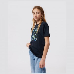 Tees Psycho Bunny Meyer Bunny Graphic Tee Niños Azul Marino | TN6453271
