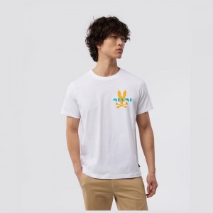 Tees Psycho Bunny Miami Tee Hombre Blancos | QV4781053