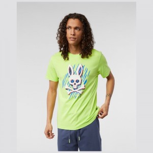 Tees Psycho Bunny Milby Graphic Tee Hombre 339 Lime Glow | ZN1053472
