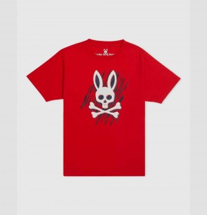 Tees Psycho Bunny Milby Graphic Tee Niños 623 Bright Poppy | LH3795421