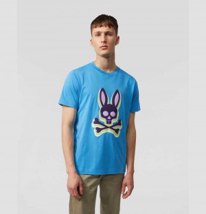 Tees Psycho Bunny Mulberry Tee Hombre 492 Cornflower | VH4327856