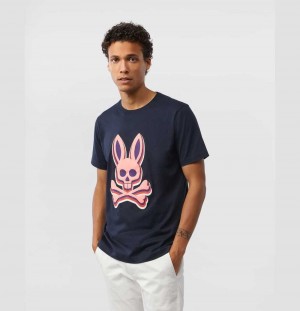 Tees Psycho Bunny Mulberry Tee Hombre Azul Marino | JU0321874