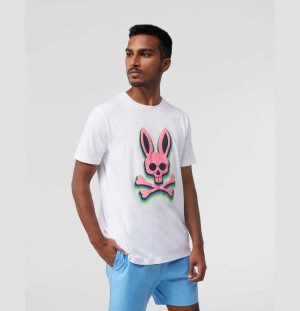 Tees Psycho Bunny Mulberry Tee Hombre Blancos | VH1589726