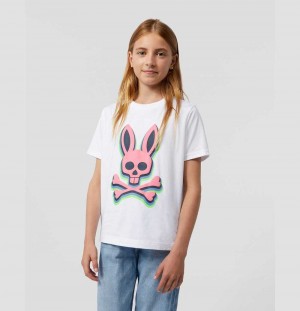 Tees Psycho Bunny Mulberry Tee Niños Blancos | HL2851394