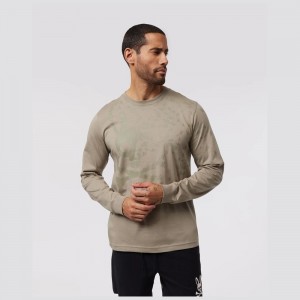 Tees Psycho Bunny Mullen Long Sleeve Graphic Tee Hombre 357 Wet Sand | CG9645732