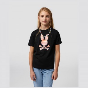Tees Psycho Bunny Newell Graphic Tee Niños Negros | SQ8042917