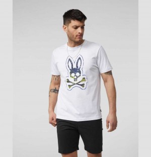 Tees Psycho Bunny Norby Graphic Tee Hombre Blancos | XY2579038