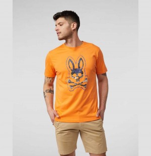 Tees Psycho Bunny Norby Graphic Tee Hombre Naranjas | CL2904785