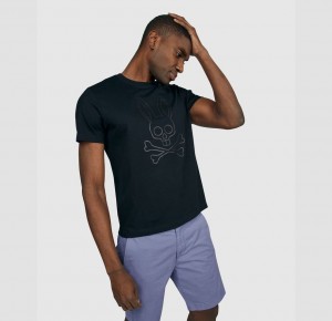 Tees Psycho Bunny Owen Tee Hombre Negros | FX9251076