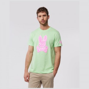 Tees Psycho Bunny Pisani Bunny Graphic Tee Hombre Verde Menta | IG6153849
