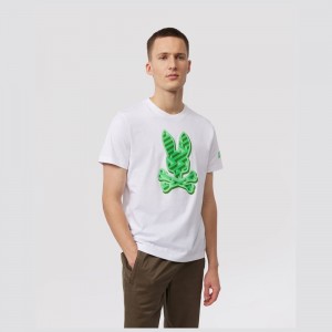 Tees Psycho Bunny Pisani Bunny Graphic Tee Hombre Blancos | BY4306289