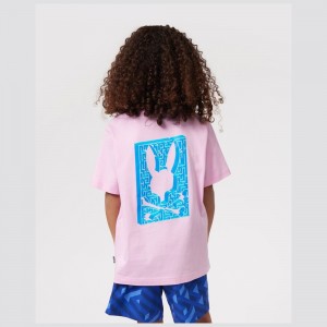 Tees Psycho Bunny Pisani Graphic Tee Niños Rosas | EF7086592