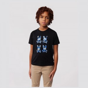 Tees Psycho Bunny Plaza Graphic Tee Niños Negros | BY6924038