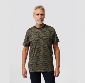 Tees Psycho Bunny Rockaway Camo Graphic Hombre Verde Oliva Oscuro | ME2871563