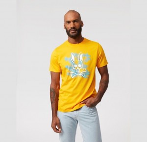 Tees Psycho Bunny Rockaway Graphic Hombre 815 Saffron | CK6432579