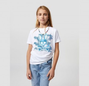 Tees Psycho Bunny Rockaway Graphic Niños Blancos | MX3267908
