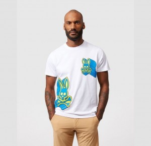 Tees Psycho Bunny Roxy Graphic Hombre Blancos | AZ6248519