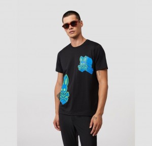 Tees Psycho Bunny Roxy Graphic Hombre Negros | AH2490185