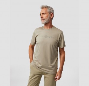 Tees Psycho Bunny Royce Flocking Graphic Hombre 357 Wet Sand | YM4091567