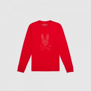 Tees Psycho Bunny Sacramento Long Sleeve Tee Niños Rojos | WG7601942