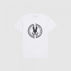 Tees Psycho Bunny Santa Fe Graphic Tee Hombre Blancos | KF9741628