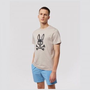 Tees Psycho Bunny Serge Graphic Tee Hombre 921 Sandstone | CI2106978