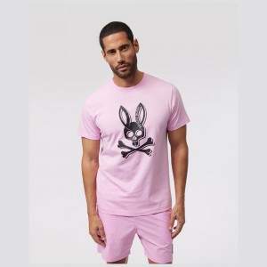 Tees Psycho Bunny Serge Graphic Tee Hombre Rosas | LJ1974260