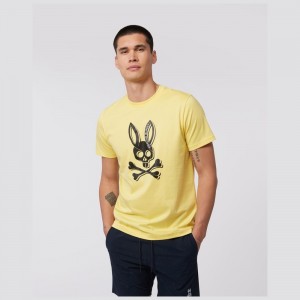 Tees Psycho Bunny Serge Graphic Tee Hombre 743 Custard | KE4056812