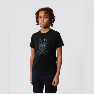 Tees Psycho Bunny Serge Graphic Tee Niños Negros | KV7382506