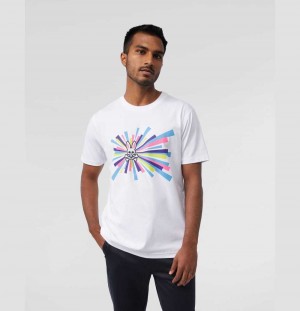Tees Psycho Bunny Shubert Graphic Tee Hombre Blancos | JY3621857