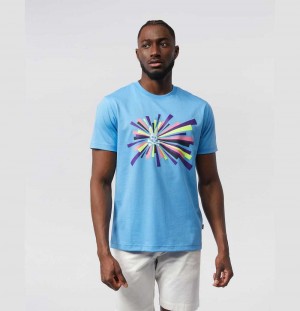 Tees Psycho Bunny Shubert Graphic Tee Hombre 492 Cornflower | SP8352960