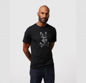 Tees Psycho Bunny Starwood Embroidered Graphic Hombre Negros | RX0312846