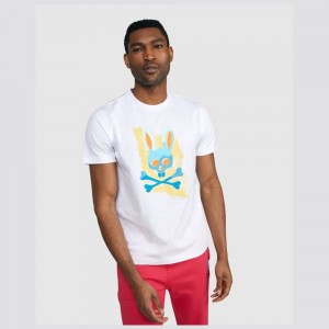 Tees Psycho Bunny Surrell Graphic Tee Hombre Blancos | BF4602938