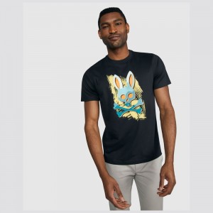 Tees Psycho Bunny Surrell Graphic Tee Hombre Negros | XV5763184