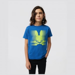 Tees Psycho Bunny Turing Graphic Tee Niños Azules | LT0356987