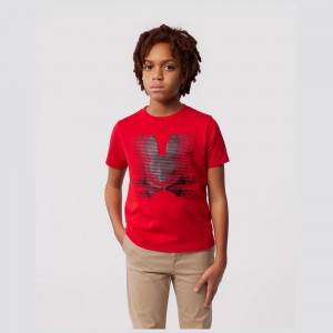 Tees Psycho Bunny Turing Graphic Tee Niños Rojos | XL6819532