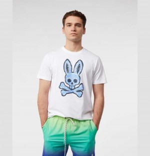 Tees Psycho Bunny Wardell Graphic Tee Hombre Blancos | GS5840963