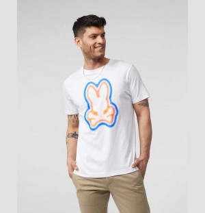 Tees Psycho Bunny Warner Graphic Tee Hombre Blancos | ZX5482031
