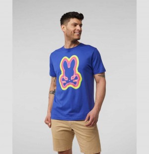 Tees Psycho Bunny Warner Graphic Tee Hombre Azules | OI0194836