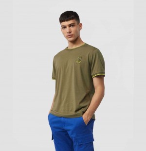 Tees Psycho Bunny Waverly Bunny Logo Tee Hombre Verde Oliva Oscuro | KT7051382